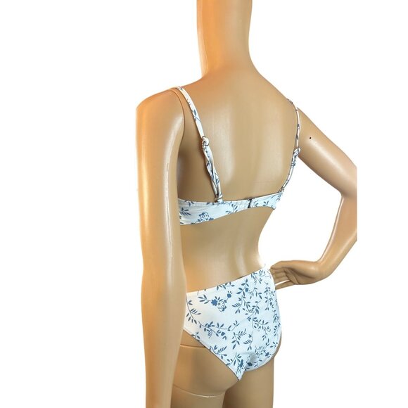 Womens Bikini Top & Bottom Small Antique Floral Print Coquette cottagecore‎ - Picture 5 of 8